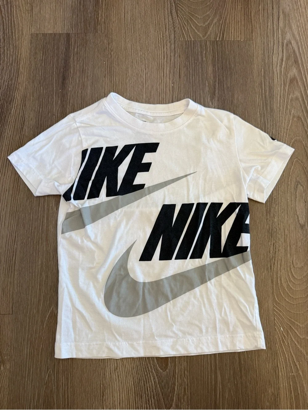[NWT] Nike White Tee with Black Logo & Black Athletic Shorts Set - Size 7 (L)